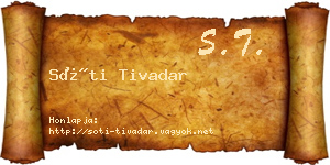 Sóti Tivadar névjegykártya